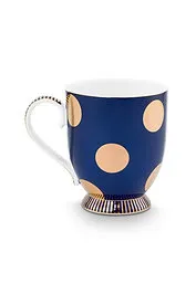 jogo 2 Canecas Grandes Dot Delight Azul Marinho Porcelana filete De Ouro Pip Studio