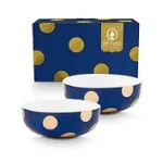 jogo 2 Tigelas Dot Delight Azul Marinho Porcelana filete De Ouro Pip Studio