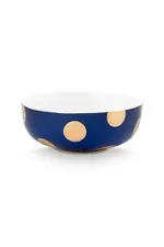 jogo 2 Tigelas Dot Delight Azul Marinho Porcelana filete De Ouro Pip Studio