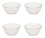 Jogo 4 Bowls De Cristal Sobremesa Pearl Daisy Flores Wolff
