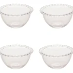 Jogo 4 Bowls De Cristal Sobremesa Pearl Daisy Flores Wolff