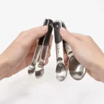 Jogo 4 Colheres Medidoras De Aço Inox Magnéticas Oxo Prata