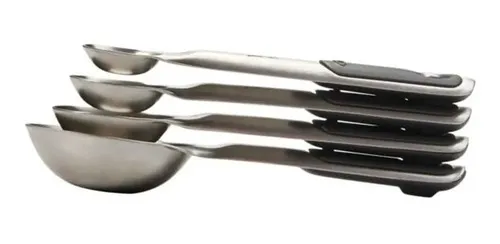 Jogo 4 Colheres Medidoras De Aço Inox Magnéticas Oxo Prata Jogo 4 Colheres Medidoras De Aço Inox Magnéticas Oxo Prata