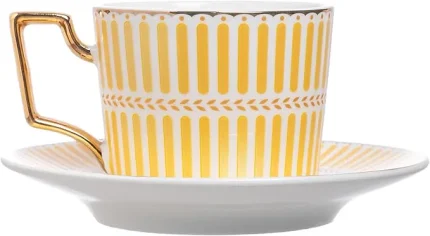 Jogo 4 Xícaras de Café Olimpo New Bone China Amarelo