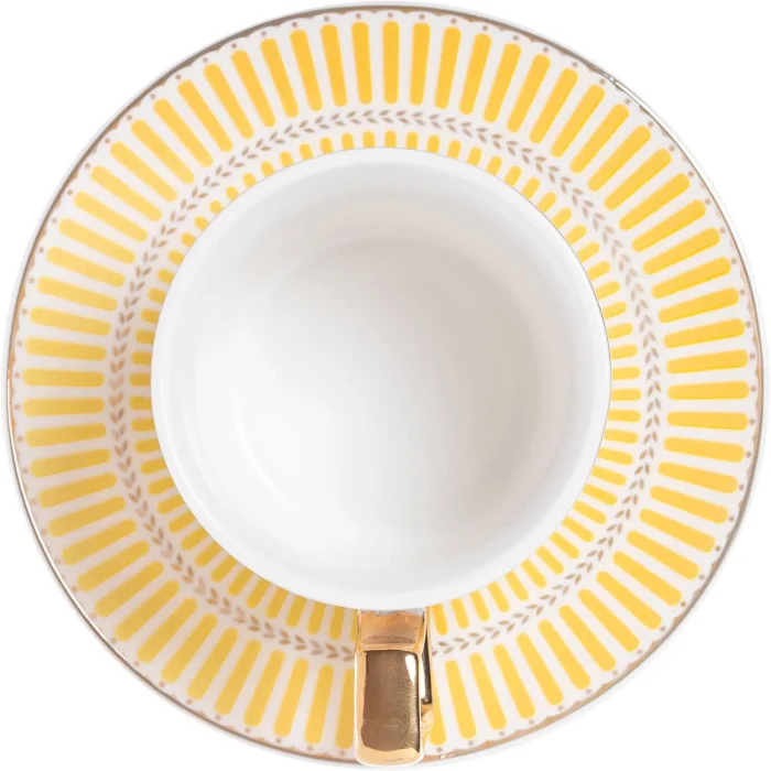 Jogo 4 Xícaras de Café Olimpo New Bone China Amarelo