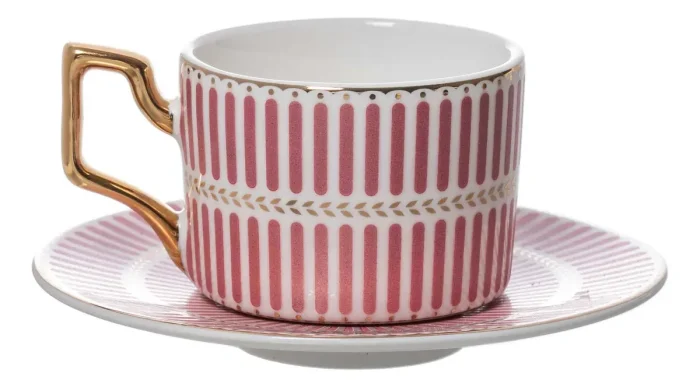 Jogo 4 Xícaras de Café Olimpo New Bone China Rosa