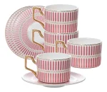 Jogo 4 Xícaras de Café Olimpo New Bone China Rosa