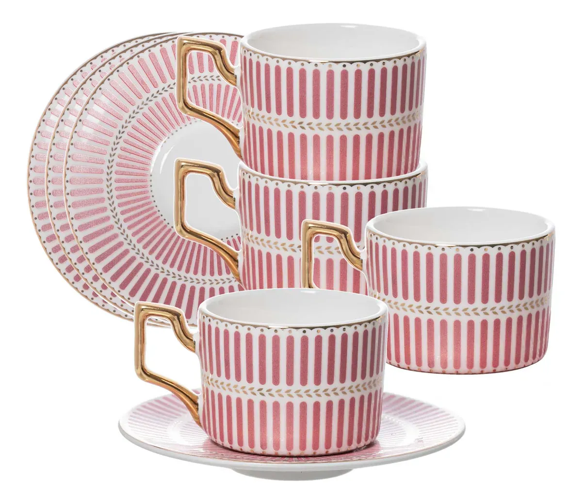 Jogo 4 Xícaras de Café Olimpo New Bone China Rosa Jogo 4 Xícaras de Café Olimpo New Bone China Rosa