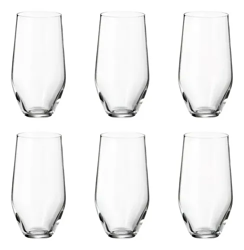 Jogo 6 Copos Altos Cristal De Titânio Grus 400ml Bohemia Transparente Jogo 6 Copos Altos Cristal De Titânio Grus 400ml Bohemia Transparente