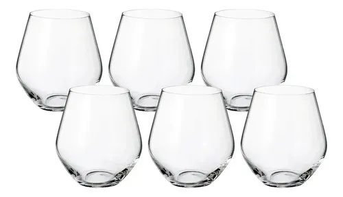 Jogo 6 Copos Baixos Cristal De Titânio Grus 500 Ml Bohemia Transparente Jogo 6 Copos Baixos Cristal De Titânio Grus 500 Ml Bohemia Transparente