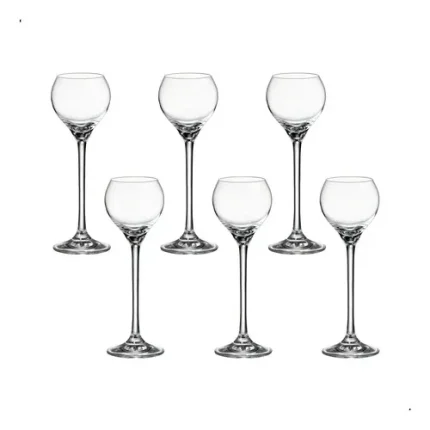 Jogo 6 Taças Licor Cristal De Titânio Carduelis 80ml Bohemia Transparente