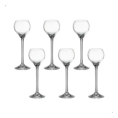 Jogo 6 Taças Licor Cristal De Titânio Carduelis 80ml Bohemia Transparente Jogo 6 Taças Licor Cristal De Titânio Carduelis 80ml Bohemia Transparente