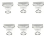 Jogo 6 Taças Sobremesa Cristal Com Pé Fontana 250 Ml Transparente