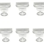 Jogo 6 Taças Sobremesa Cristal Com Pé Fontana 250 Ml Transparente