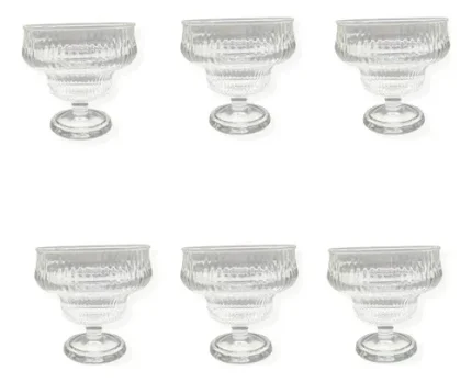 Jogo 6 Taças Sobremesa Cristal Com Pé Fontana 250 Ml Transparente
