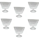 Jogo 6 Taças Sobremesa Deli Glass Elegant Linear Transparente