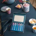 Jogo Com 6 Colheres Oriental Porcelana Azul Flower Festival Pip Studio
