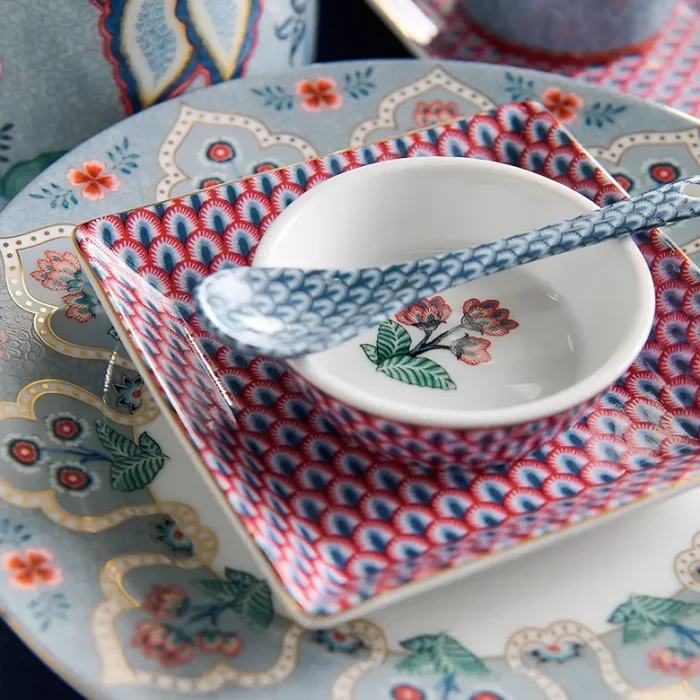 Jogo Com 6 Colheres Oriental Porcelana Azul Flower Festival Pip Studio