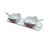 Jogo De 2 Blows Com Bandeja e Colher Porcelana Birds Wolff