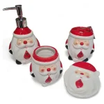 Jogo De Banheiro Natalino Lavabo Papai Noel Christmas Luxo