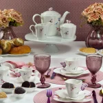 Jogo De Café 3 Peças Porcelana Borboleta Wolff