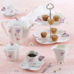 Jogo De Café 3 Peças Porcelana Borboleta Wolff
