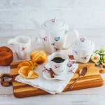 Jogo De Café 3 Peças Porcelana Borboleta Wolff