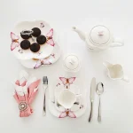 Jogo De Café 3 Peças Porcelana Borboleta Wolff