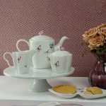 Jogo De Café 3 Peças Porcelana Borboleta Wolff