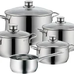 Jogo De Panelas Aço Inox Cromargan  Diadem Wmf 5 Pçs
