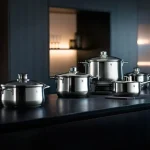 Jogo De Panelas Aço Inox Cromargan  Diadem Wmf 5 Pçs
