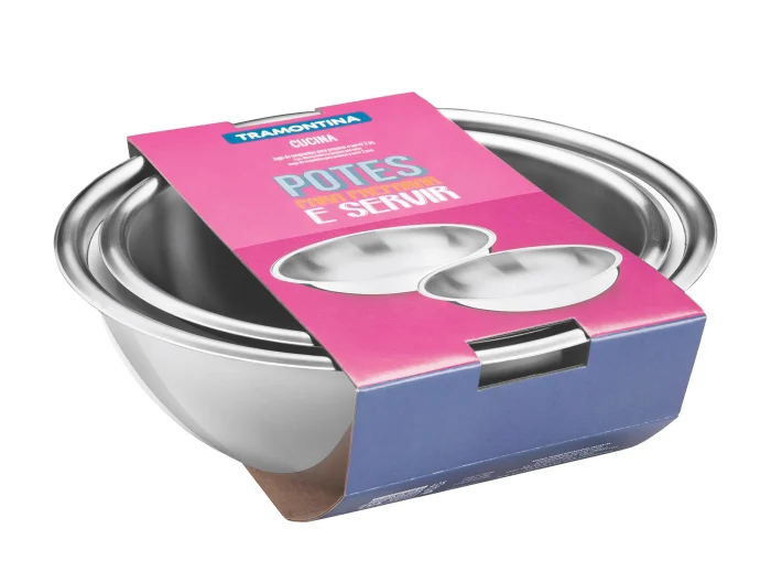 Jogo de Recipientes Tramontina Cucina em Aço Inox 2 Peças