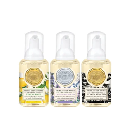 Kit 3 Mini Sabonetes Líquidos Lavender Rosemary, Lemon Basil E Honey Almond