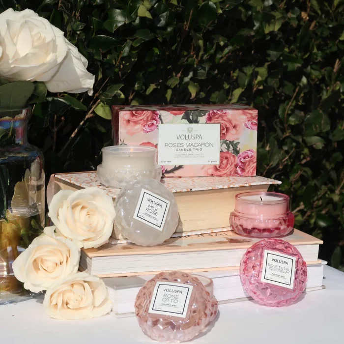 Kit 3 Mini Velas Macaron Roses 15h
