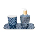 Kit 3 peças Para Banheiro Kyoto Festival Azul Porcelana Pip Studio