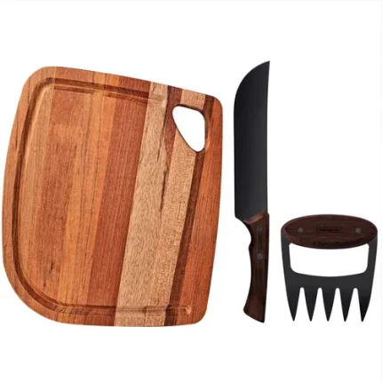 Kit 3 Peças Para Churrasco Cabo Madeira Tramontina Black