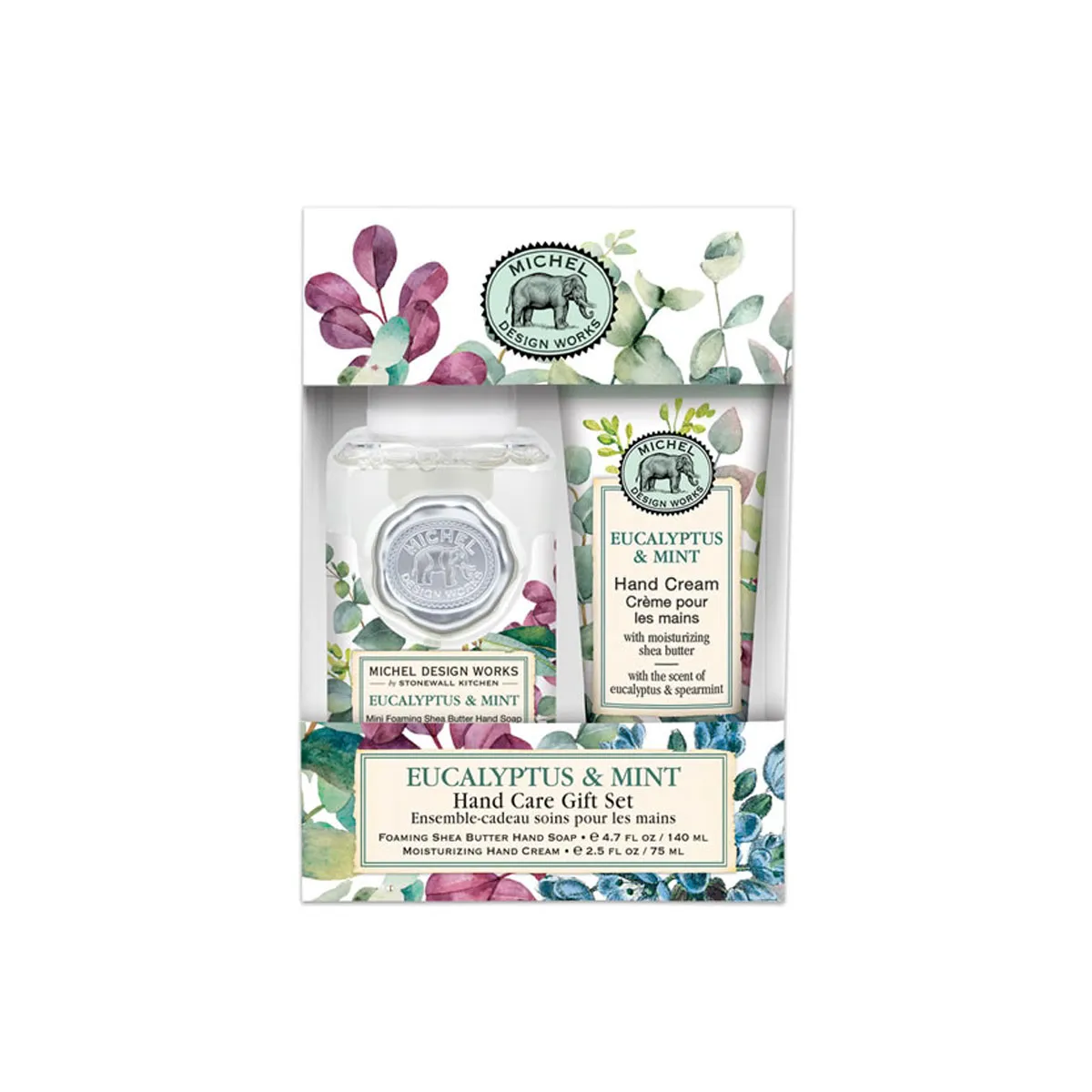 Kit Mini Sabonete Liquido e Creme Para Mãos Eucalyptus e mint Michel Design Works Kit Mini Sabonete Liquido e Creme Para Mãos Eucalyptus e mint Michel Design Works
