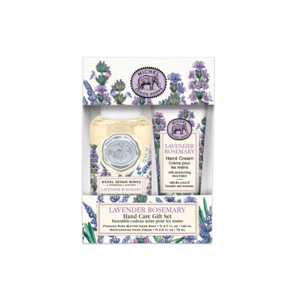 Kit Mini Sabonete Liquido e Creme Para Mãos Lavender Rosemary Michel Design Works