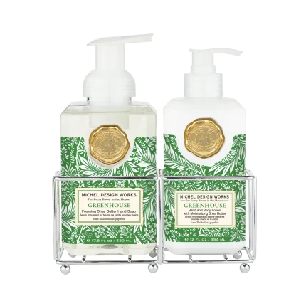 Kit Sabonete Liquido e Hidratante Com Suporte Greenhouse Michel Design Works