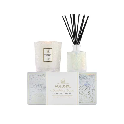 Kit Vela Copo 60h e Difusor de Ambiente 100ml Sparkling Cuvee