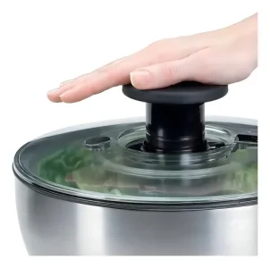 Lava E Seca Saladas 5 Litros Em Aço Inox Oxo Cinza