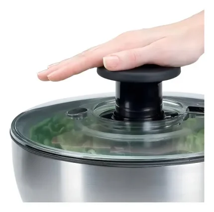 Lava E Seca Saladas 5 Litros Em Aço Inox Oxo Cinza
