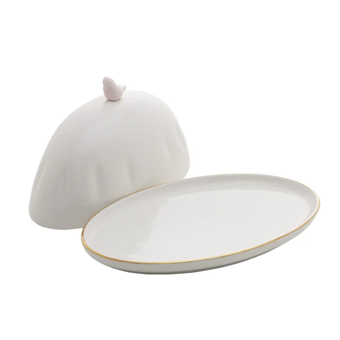 Manteigueira De Porcelana Bird Color Wolff