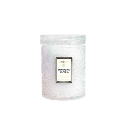 Mini Vela Pote Vidro 50h Relevo Sparkling Cuvee