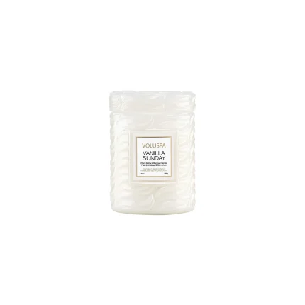 Mini Vela Pote Vidro 50h Relevo Vanilla Sunday