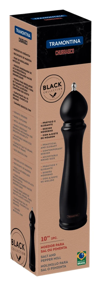 Moedor Preto Sal Ou Pimenta Black Collection 10" Tramontina