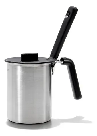 Molheira Com Pincel Silicone Aço Inox 510ml Oxo Cinza