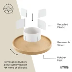 Organizador Bandeja Giratória Bellwood Madeira Umbra Branco