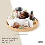 Organizador Bandeja Giratória Bellwood Madeira Umbra Branco
