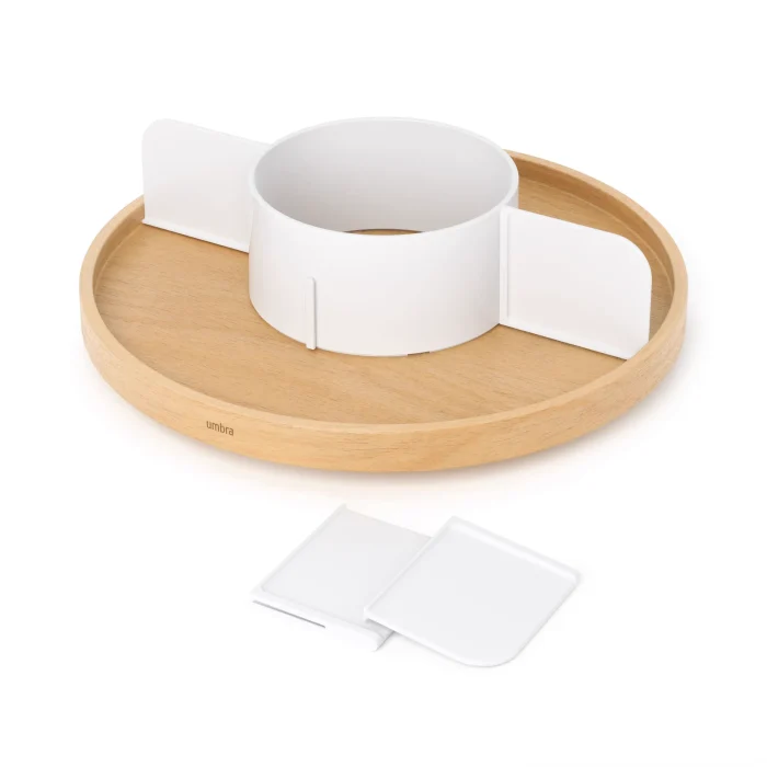 Organizador Bandeja Giratória Bellwood Madeira Umbra Branco